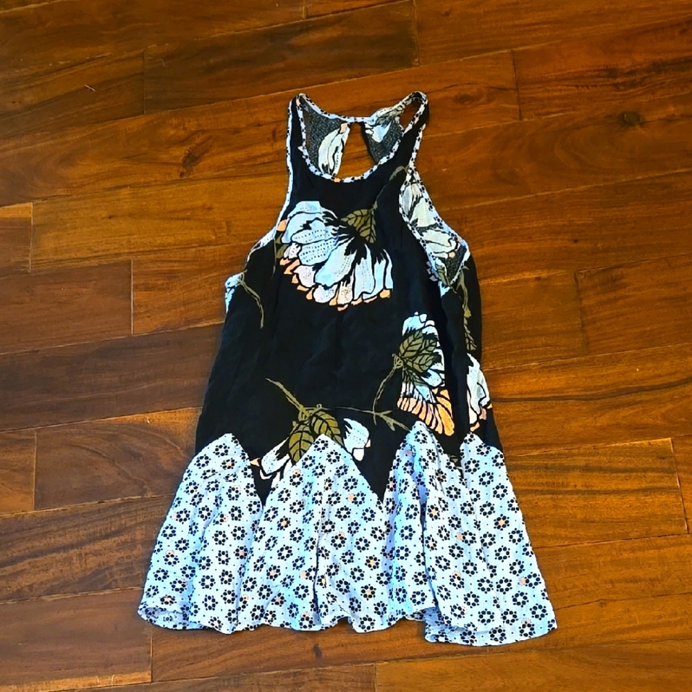 Free People Black and White Butterfly Chemise